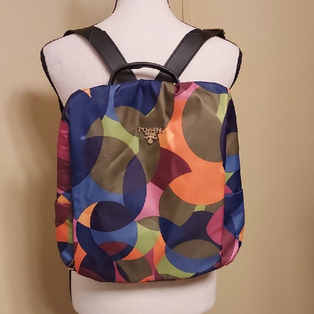 Poaba Colorful Geometric Backpack